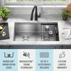 33&rdquo; Workstation Kitchen Sink Undermount&nbsp;16 Gauge&nbsp;Stainless Steel 50/50 Double Bowl with&nbsp;WorkFlow&trade; Ledge and&nbsp;Accessories